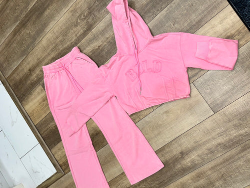 Women’s cropped hoodies sweatsuit
